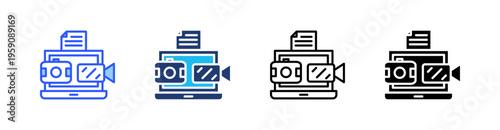 Digital Multi Style Icon Set Vector 