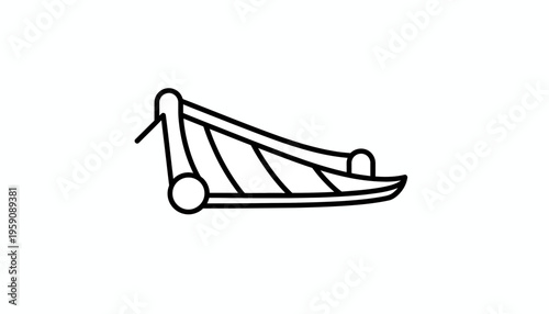Ancient Egyptian Hieroglyph of a Sledge with Load, Isolated on White Background