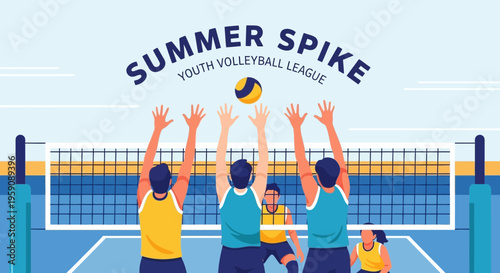 Dynamic Summer Volleyball Action Captures Youth League Excitement And Athleticism