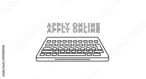 Apply Online Text Above Keyboard Icon - Digital Application Process