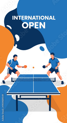 Dynamic Table Tennis Championship Illustration For Sporting Events