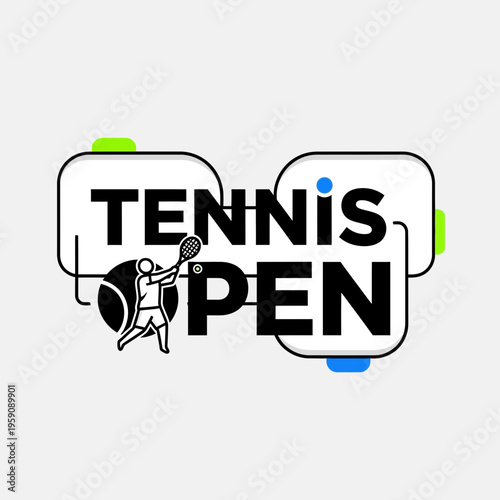 Dynamic Tennis Open Logo Design Vibrant And Modern Graphic Sport Event Branding