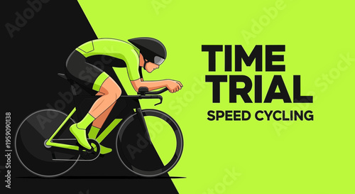 Dynamic Time Trial Speed Cycling Graphic Rider On Bike