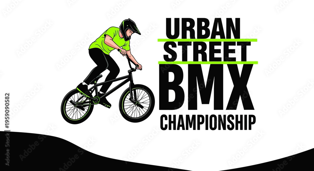 Naklejka premium Dynamic Urban Street Bmx Championship Event Graphics Action Rider