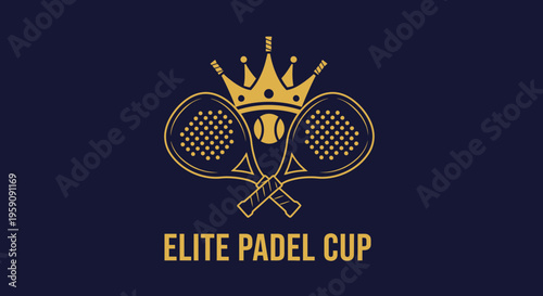 Elegant Padel Tournament Logo Illustrating Victory and Sporting Excellence Perfectly