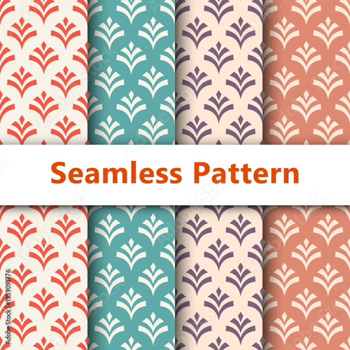 Seamless Pattern Collection with Abstract Floral Motifs.