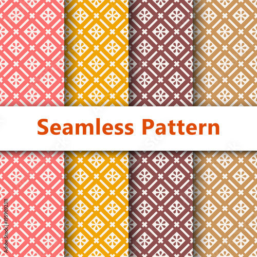 Seamless Pattern Collection Geometric Design Backgrounds.
