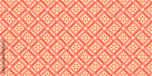 Seamless Geometric Pattern with Floral Motifs.
