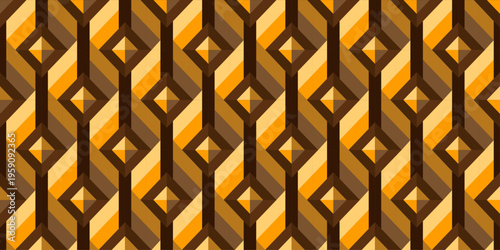 Abstract Golden Geometric Pattern Background.