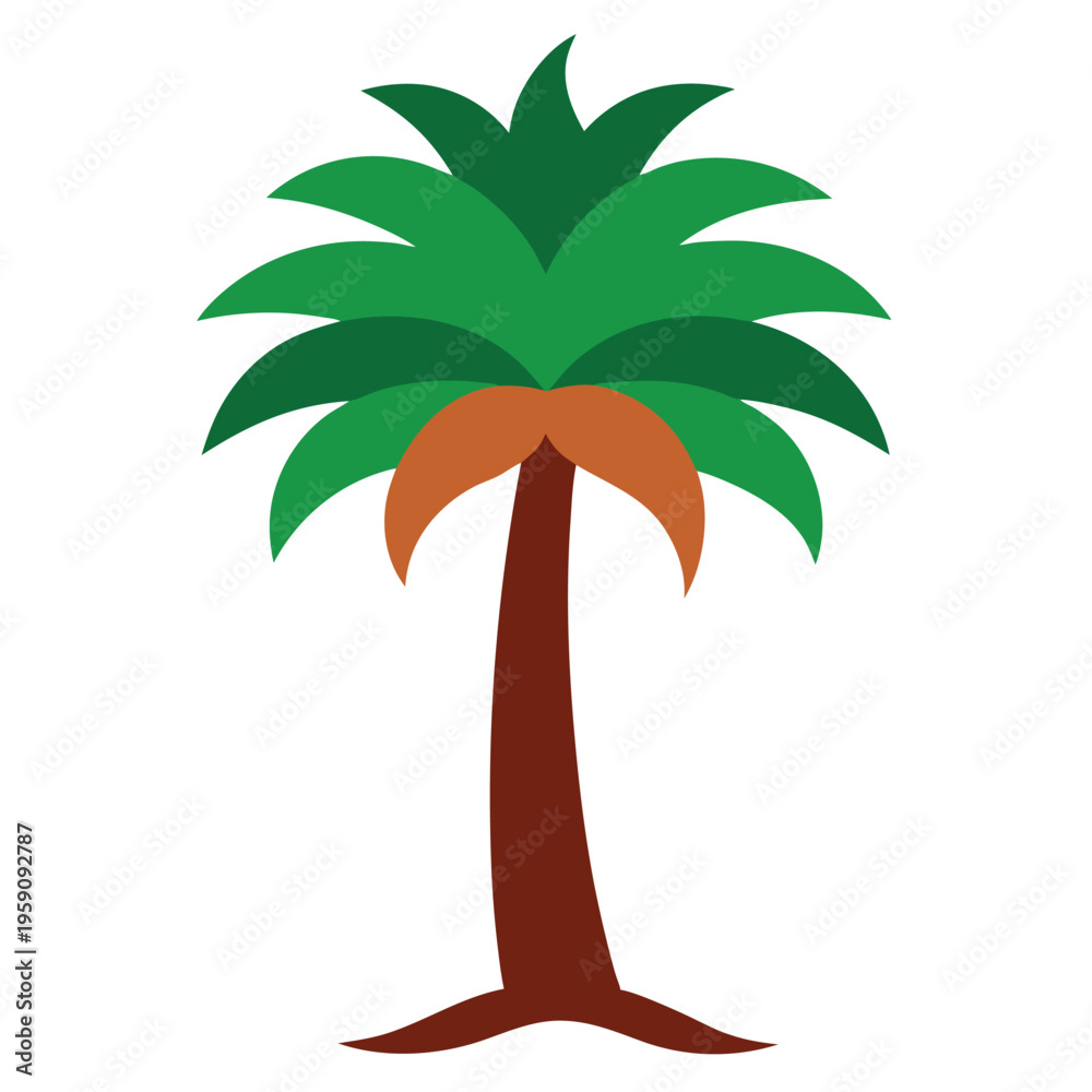 Obraz premium Date tree illustration vector design with a white background.