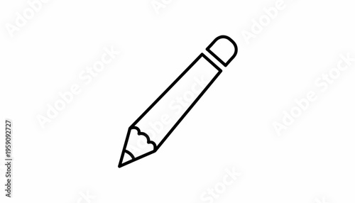 Simple Pencil Icon, Drawing Tool, Writing Symbol, Education and Creativity Concept