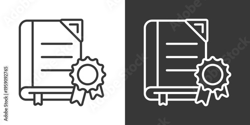 Hardcover Icon Set Vector Collection Isolated In Black And White