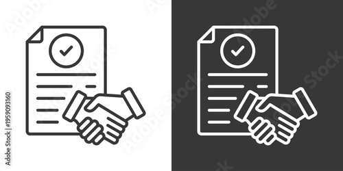 Agreement Icon Set Vector Collection Isolated In Black And White