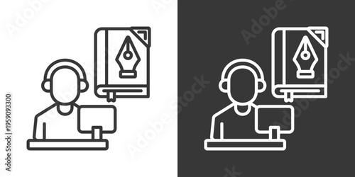 Literary Icon Set Vector Collection Isolated In Black And White