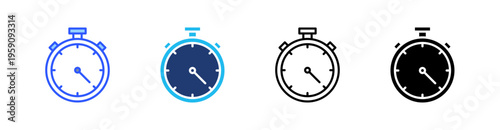 Time Multi Style Icon Set Vector 