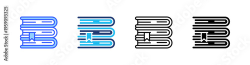 Library Multi Style Icon Set Vector 