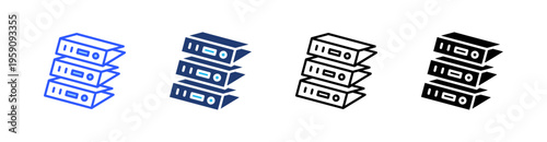 Files And Folders Multi Style Icon Set Vector 