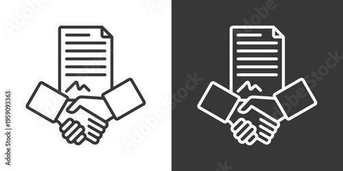 Contract Icon Set Vector Collection Isolated In Black And White