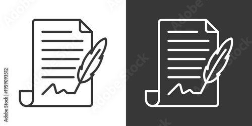 Manuscript Icon Set Vector Collection Isolated In Black And White