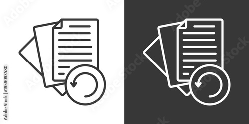 History Icon Set Vector Collection Isolated In Black And White