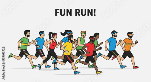 Energetic Athletes Competing In A Joyful Marathon Event