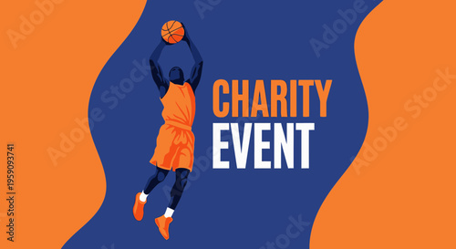 Energetic Basketball Player Fundraising for Charity Event