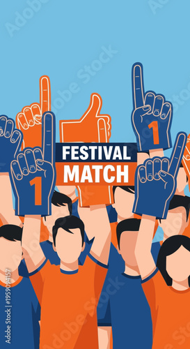 Energetic Crowd Cheers For Festival Match Event Showing Enthusiasm