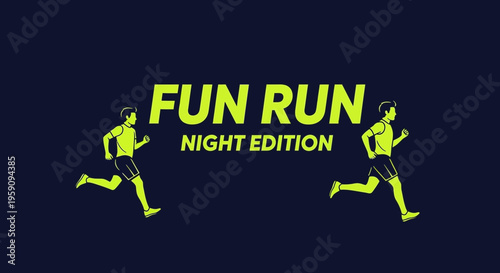 Energetic Fun Run Night Edition Graphic Design