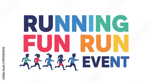Energetic Kids Running Fun Event Graphic Design
