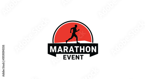 Energetic Marathon Event: Silhouette of a Runner in Action with Sunset Backdrop