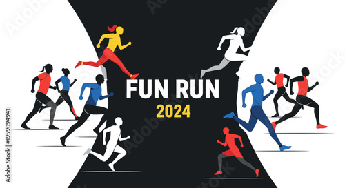 Energetic Runners Competing In A Fun Run Event In 2024