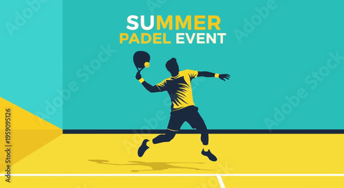 Energetic Summer Padel Event Graphic Design Poster Advertising