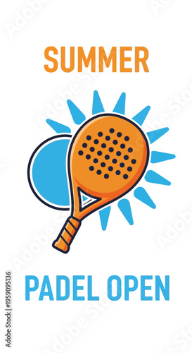 Energetic Summer Padel Open Tournament Graphic Design