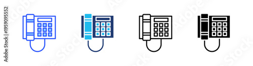 Telephone Multi Style Icon Set Vector 