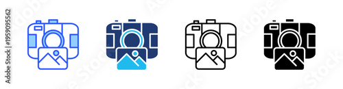 Photo Multi Style Icon Set Vector 