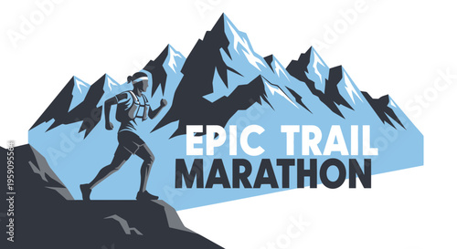Epic Trail Marathon: A Dynamic Depiction of Mountain Running and Athleticism