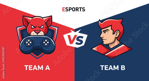 Esports Gaming Competition Versus Vector Illustration
