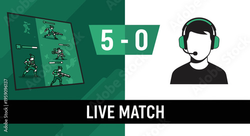 Esports Live Match Scoreboard With Gamer Icon