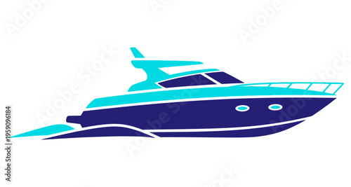 Luxury Yacht Sailing on Water Detailed Nautical Transport Nautical Lifestyle