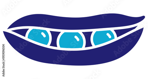 Peas in a Pod Icon Symbol Healthy Food Ingredient Organic Vegetable Illustration