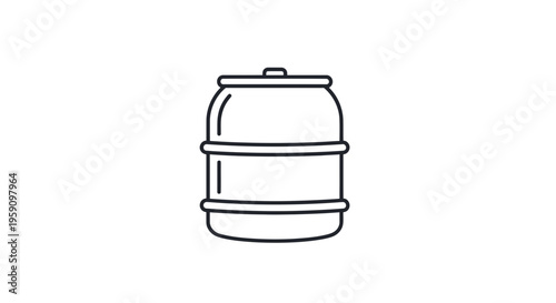 Simple Line Art Icon of a Beer Keg or Cask