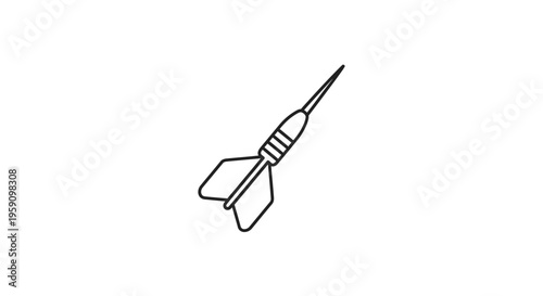 Simple Line Art Icon of a Dart Flying