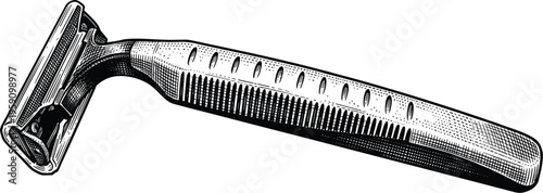 Disposable shaving razor hand drawn sketch style isolated on transparent background