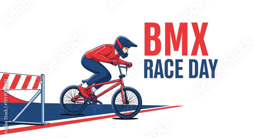 Exciting Bmx Race Day Illustration Graphic Vibrant Motion