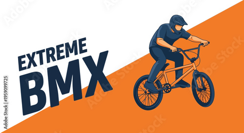 Extreme Bmx Rider in Action Dynamic Sport Illustration