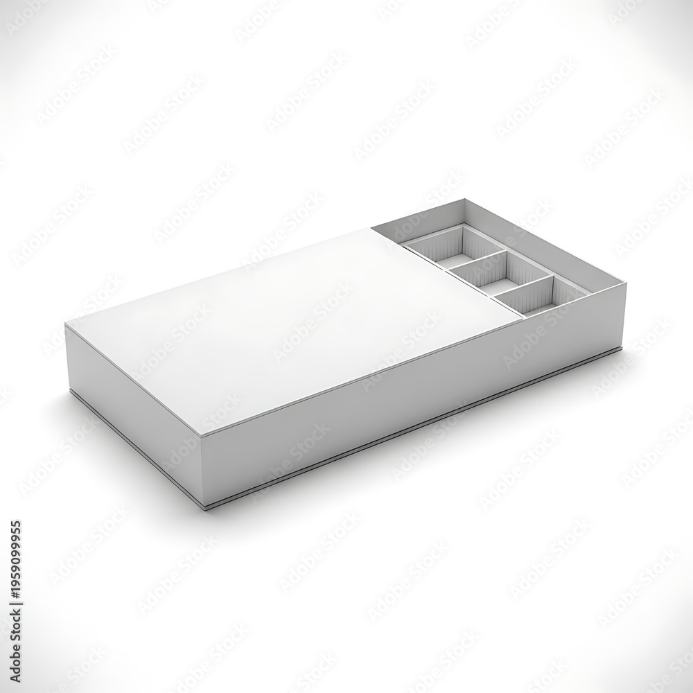 Naklejka premium Modern minimalist rectangular electronic device with recessed compartments