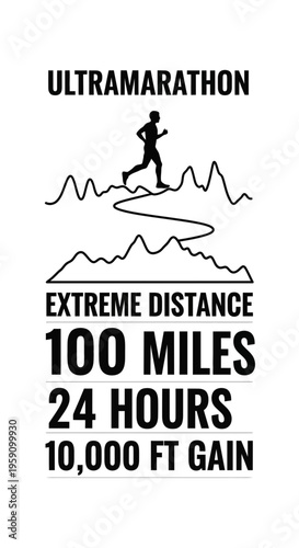 Extreme Endurance Ultramarathon 100 Miles 24 Hours Mountain Trail Running Challenge