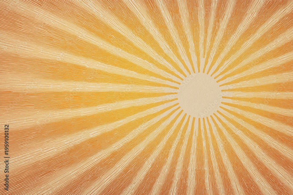 Fototapeta premium Radiant Sunrise Illustration with Linear Patterns