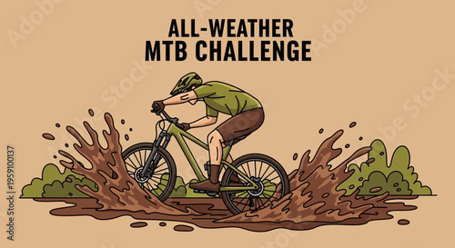 Extreme Mountain Biking Challenge Through Muddy Terrain Adventure