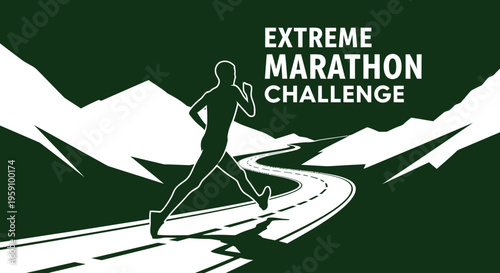 Extreme Mountain Marathon Challenge Runner Ascending Winding Road